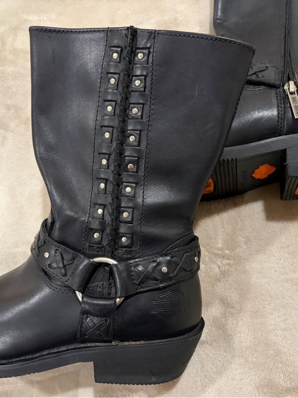 Harley-Davidson Women’s 8.5 Square Toe, Mid Calf Riding Boot - Picture 3 of 9